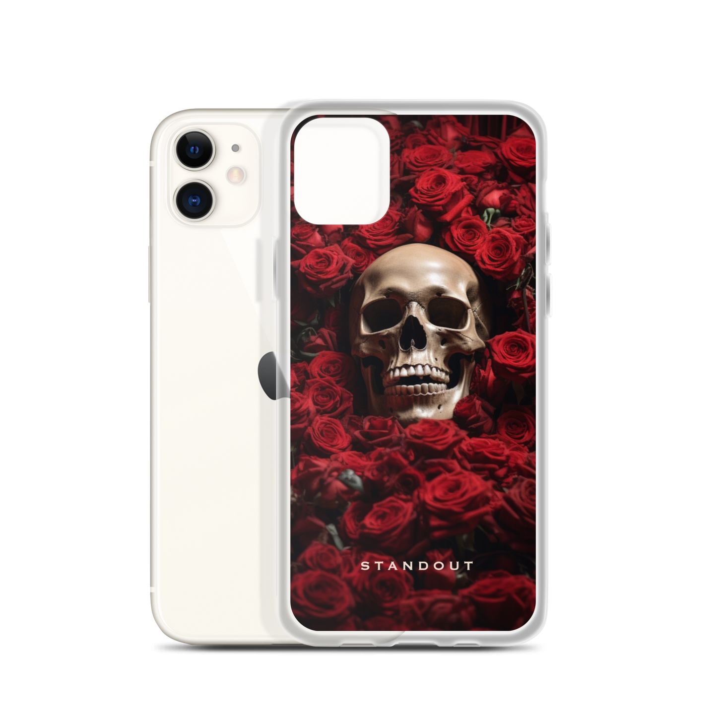 Roses and Skull Clear Case for iPhone® (FREE Shipping)