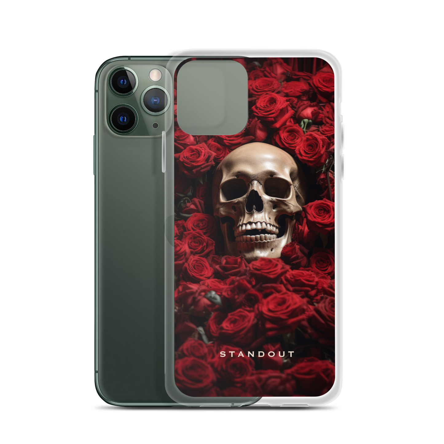 Roses and Skull Clear Case for iPhone® (FREE Shipping)