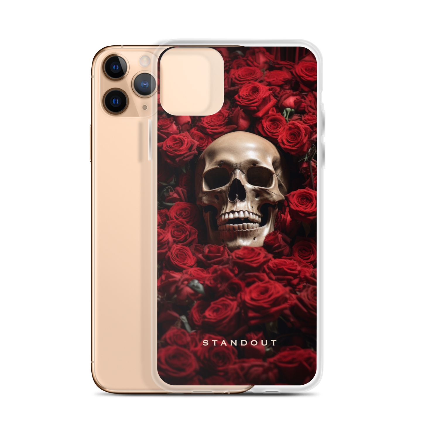 Roses and Skull Clear Case for iPhone® (FREE Shipping)