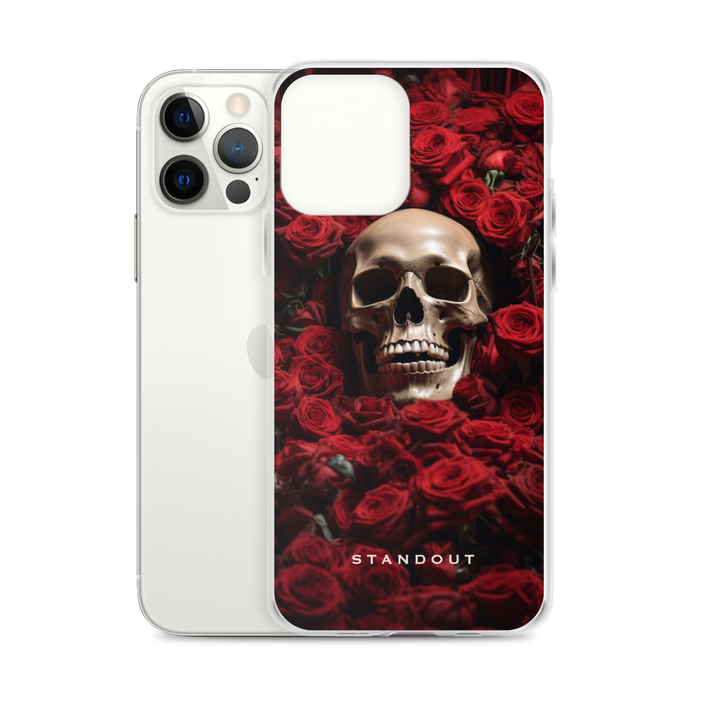 Roses and Skull Clear Case for iPhone® (FREE Shipping)