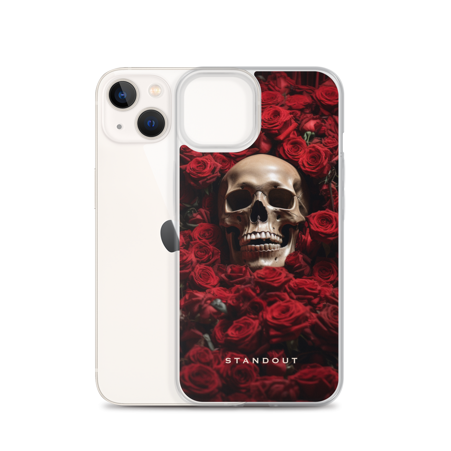 Roses and Skull Clear Case for iPhone® (FREE Shipping)