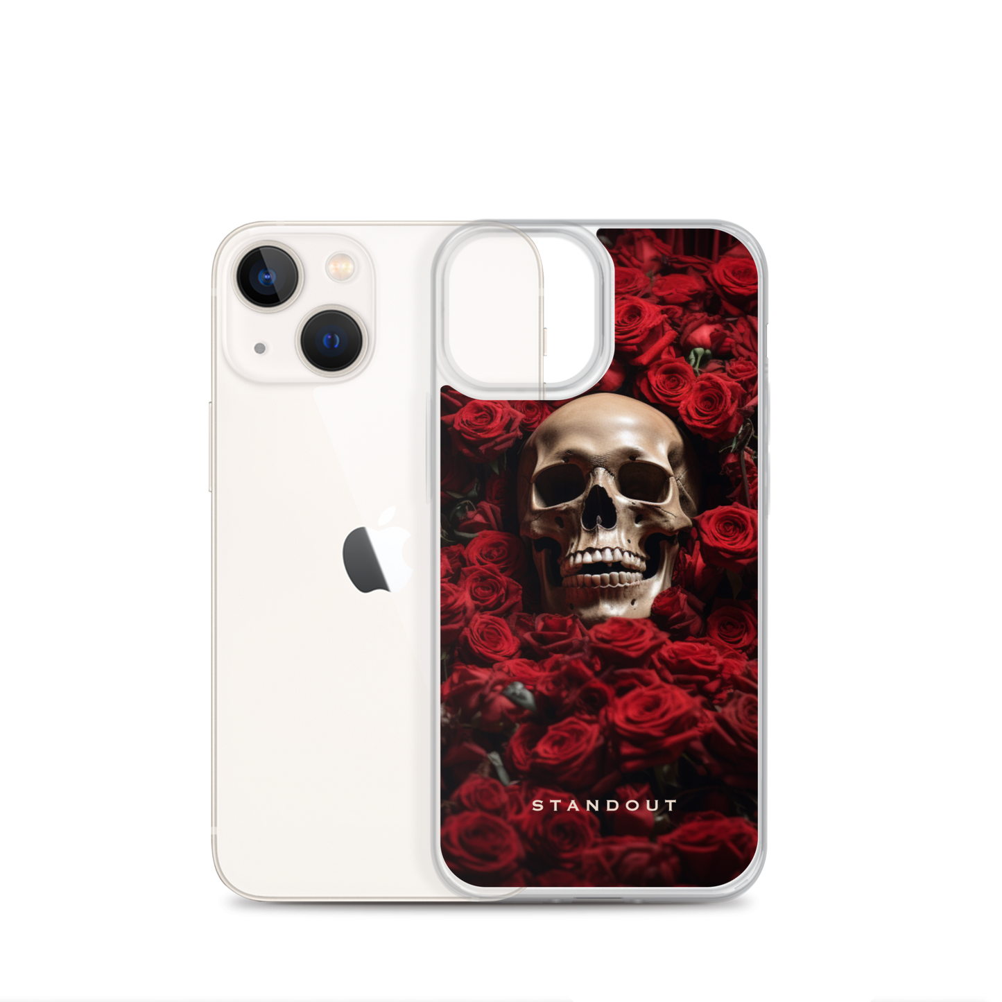 Roses and Skull Clear Case for iPhone® (FREE Shipping)