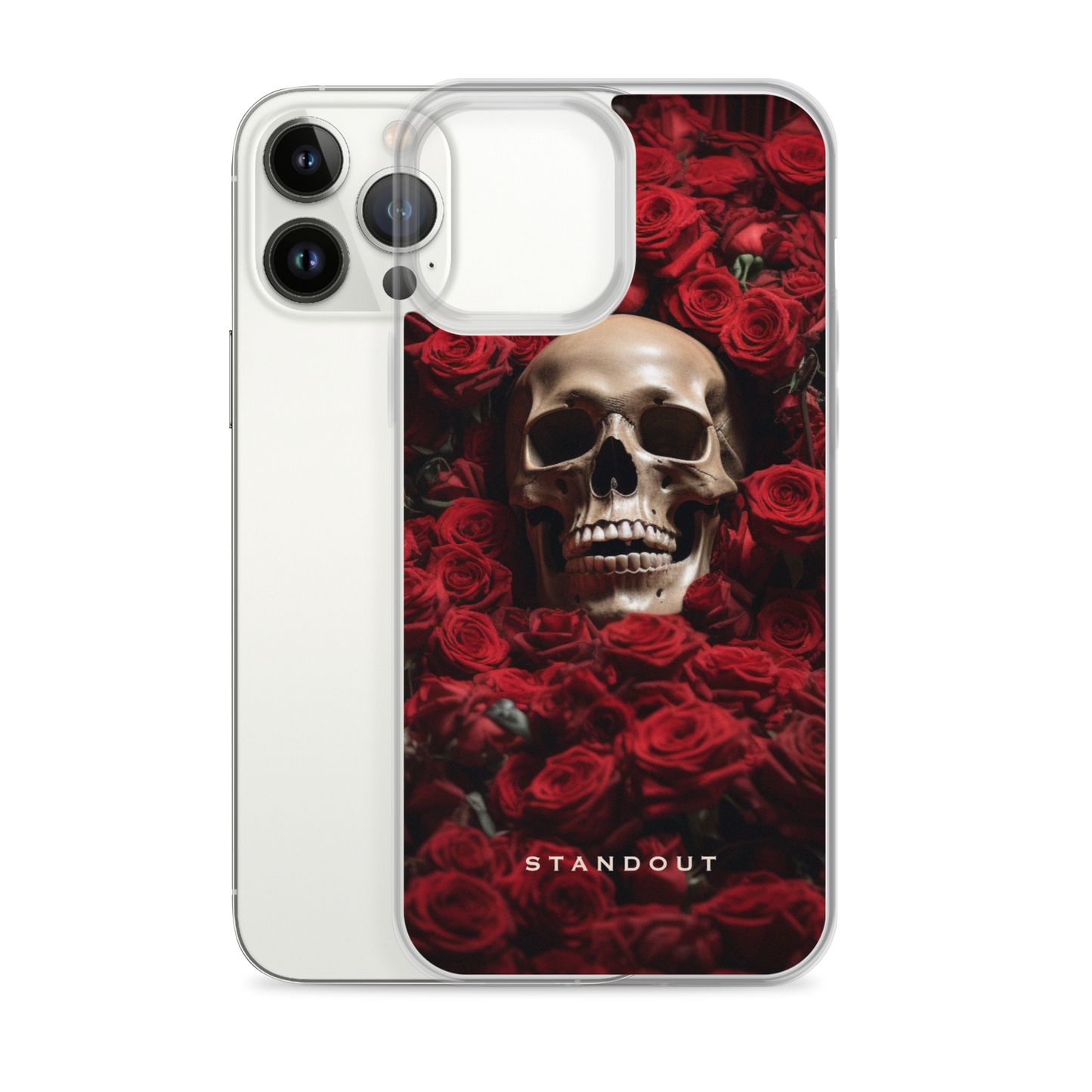 Roses and Skull Clear Case for iPhone® (FREE Shipping)