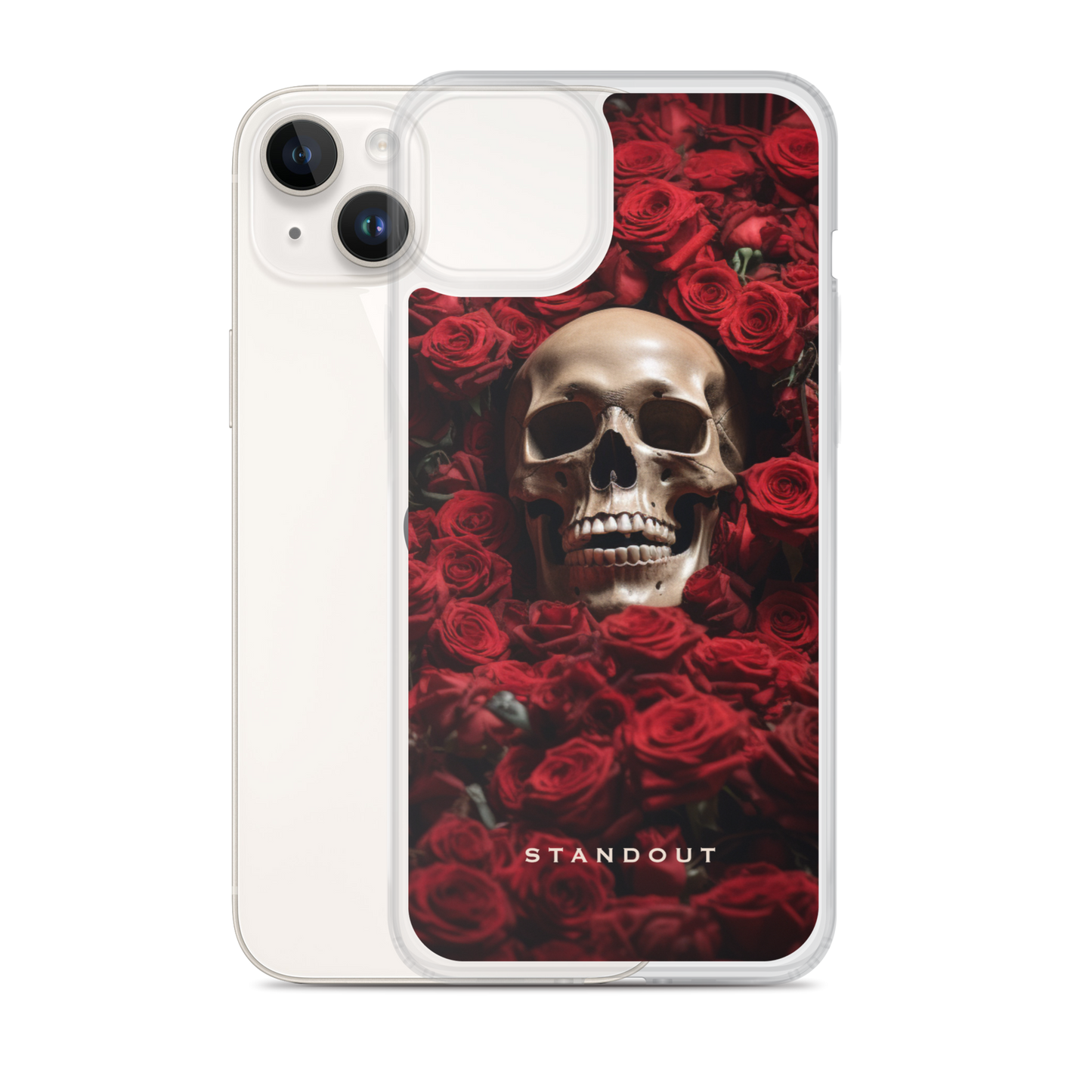 Roses and Skull Clear Case for iPhone® (FREE Shipping)