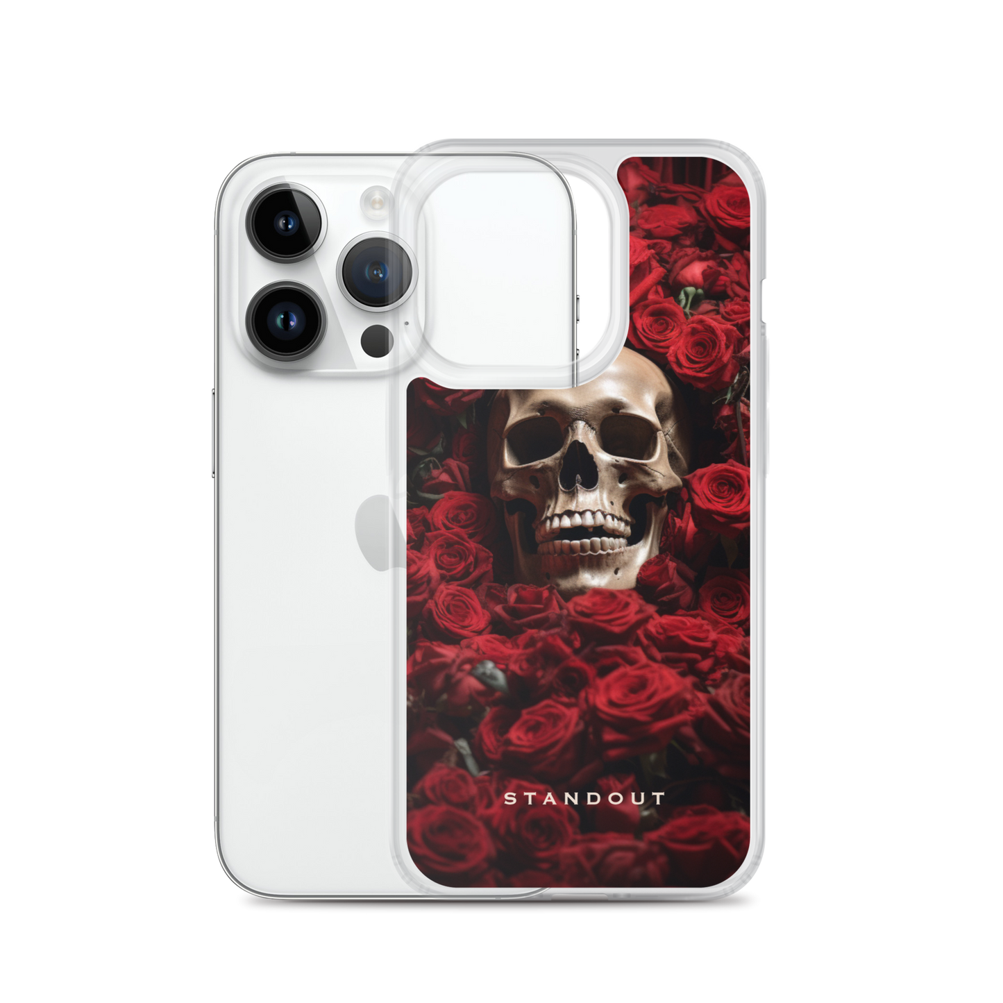 Roses and Skull Clear Case for iPhone® (FREE Shipping)