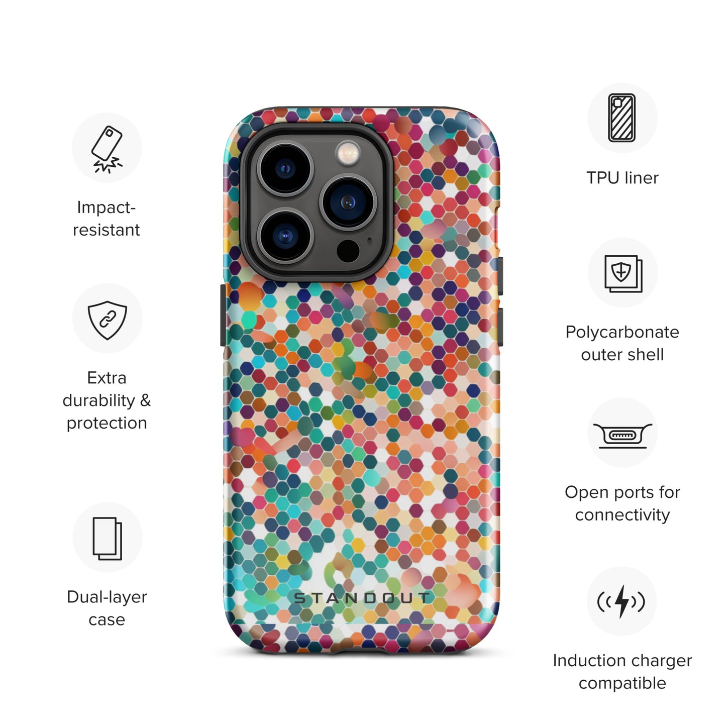 Honey Comb colorful abstract Tough Case for iPhone® (FREE Shipping)